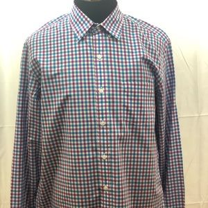 J.Crew Red and Blue Button Down Large